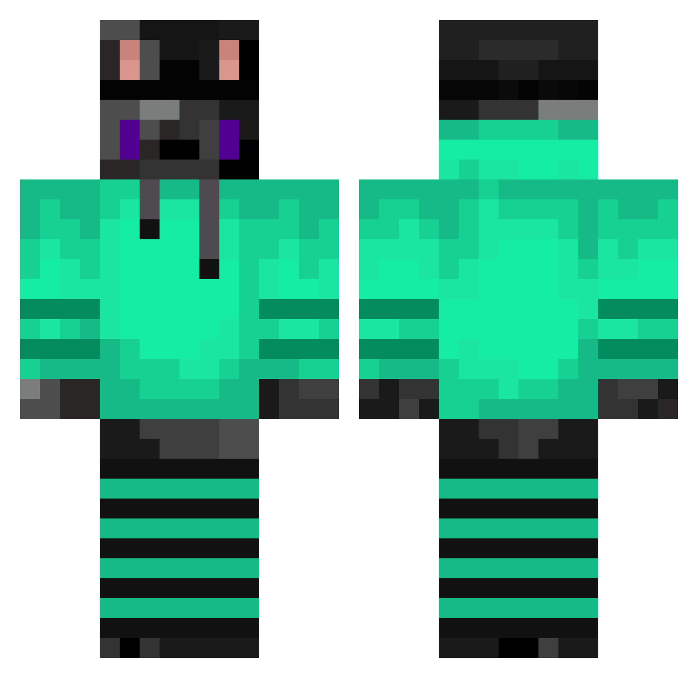 Historikl Minecraft skin, front and back view