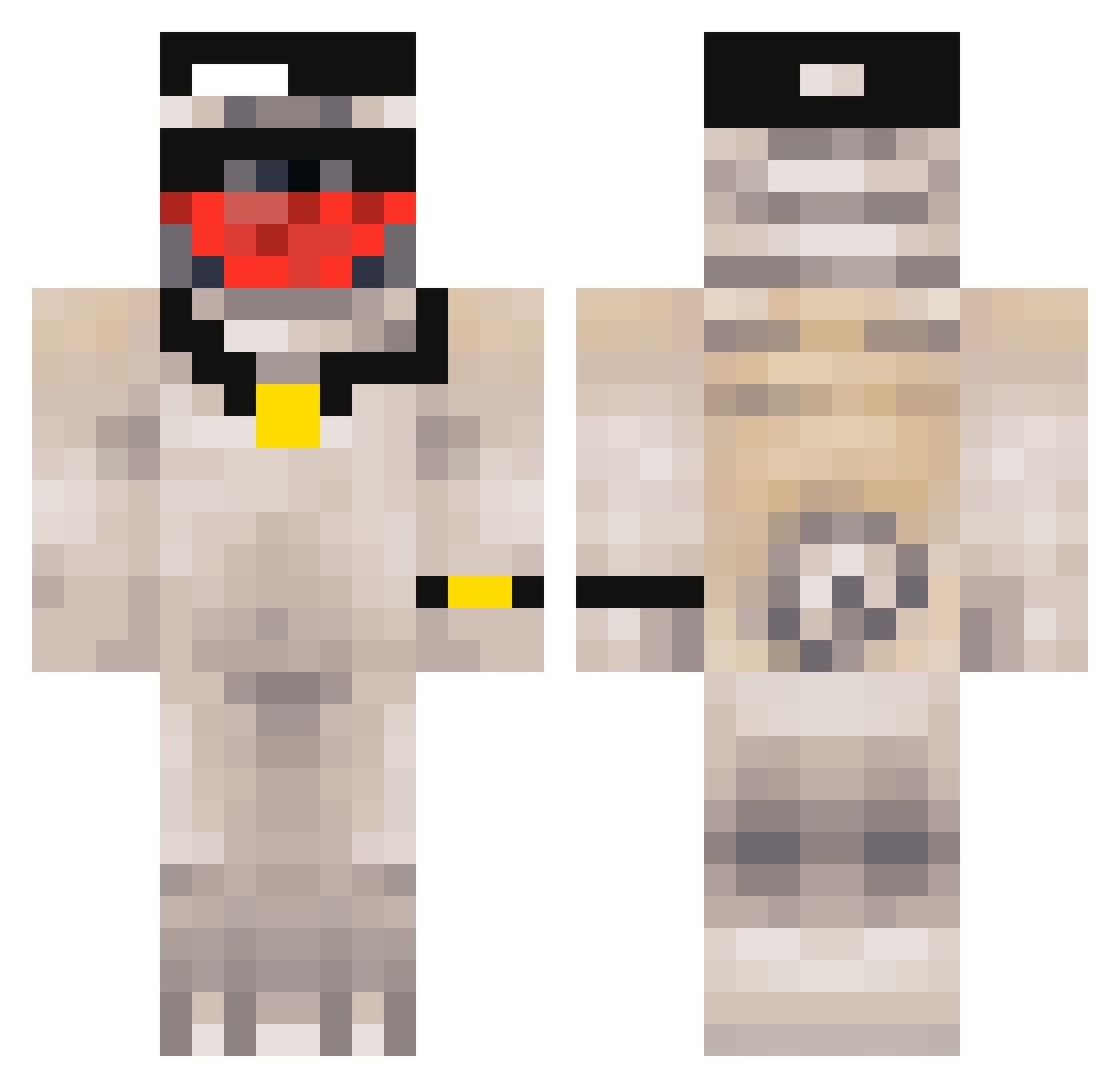 stampy110 Minecraft skin, front and back view