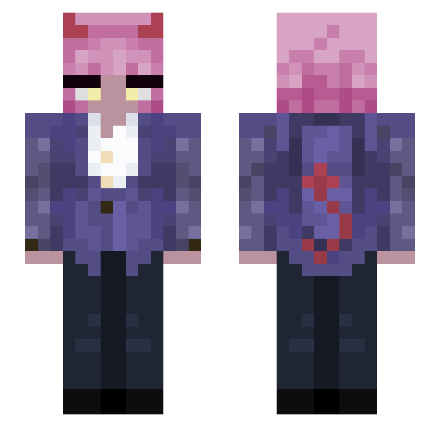 Maliinitas Minecraft skin, front and back view