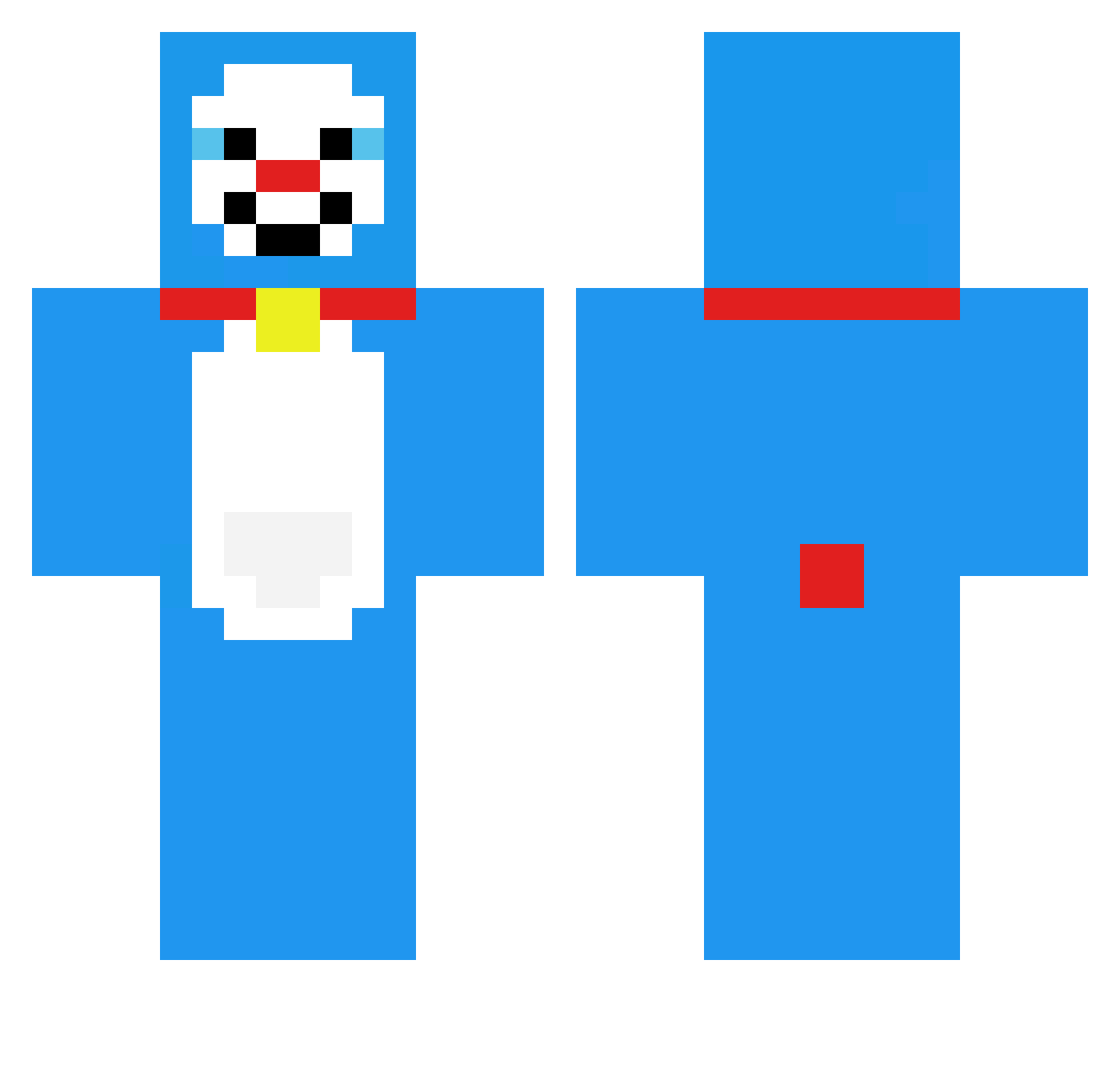 DaniESP22 Minecraft skin, front and back view