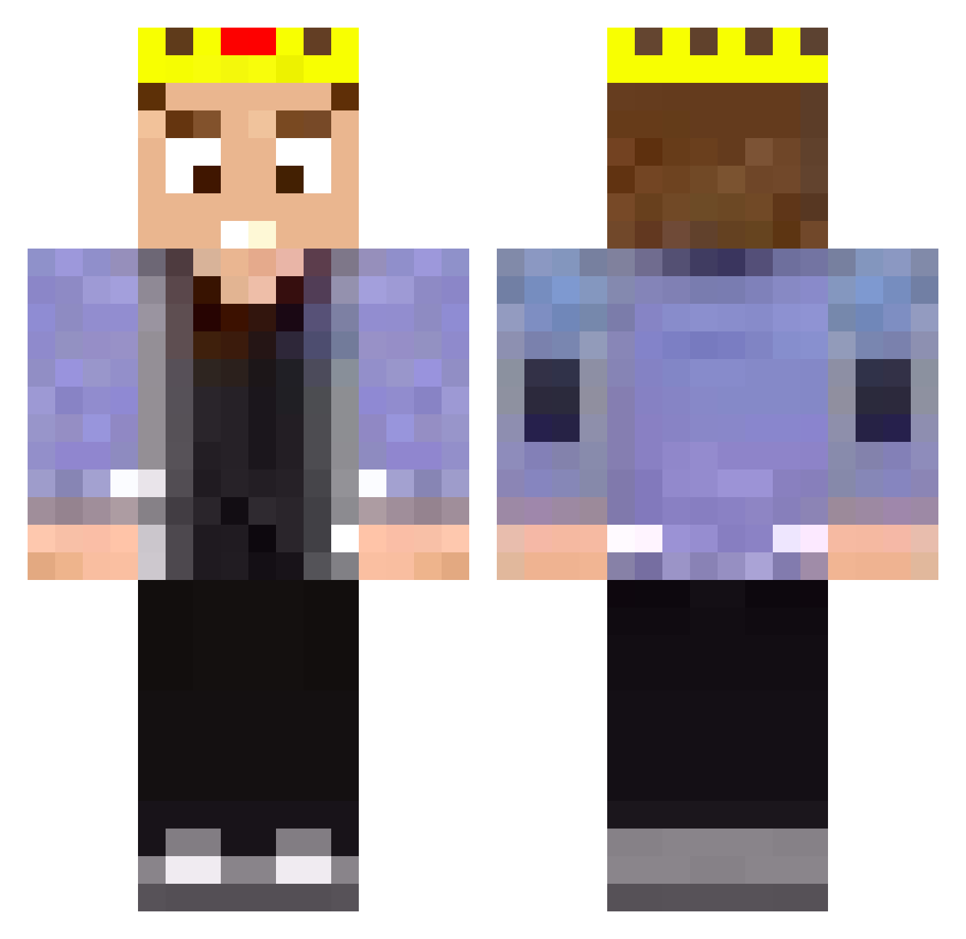 WEIRDOSEK Minecraft skin, front and back view