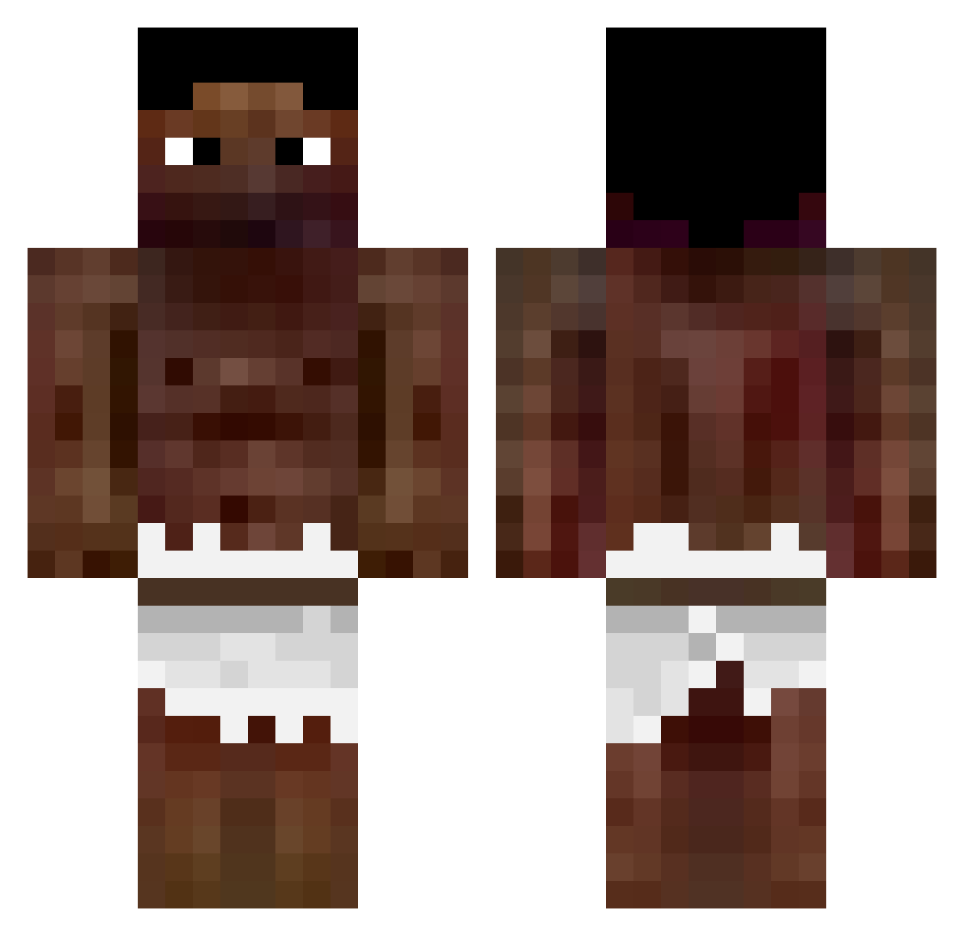 CrackSlave13 Minecraft skin, front and back view