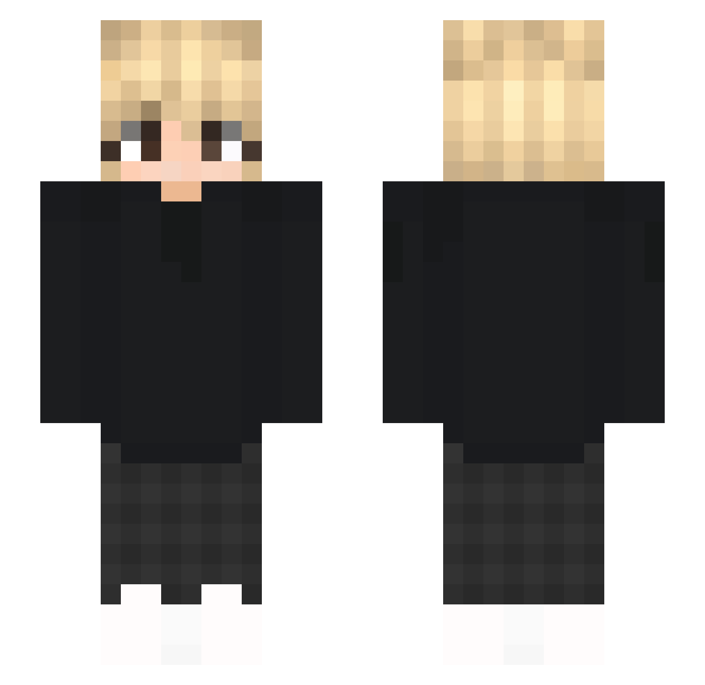 Squerkraut Minecraft skin, front and back view