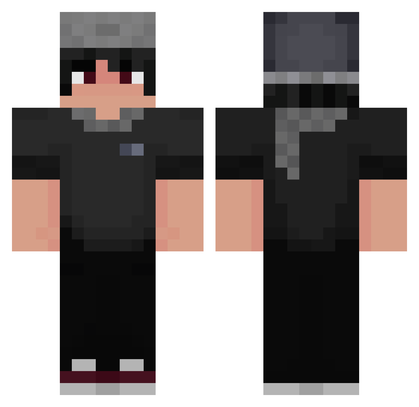 uHollow Minecraft skin, front and back view