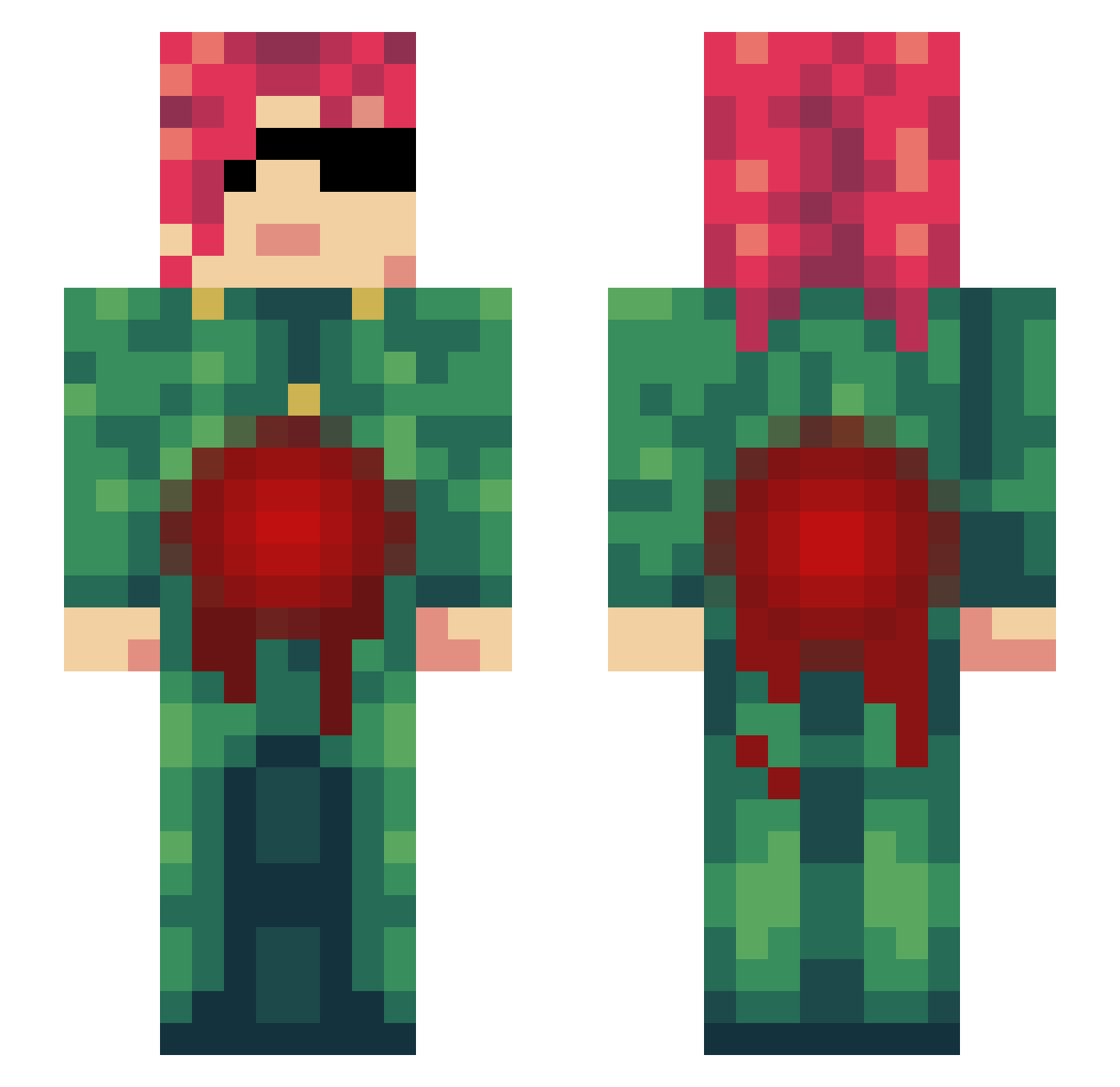 CLEOPOLO Minecraft skin, front and back view