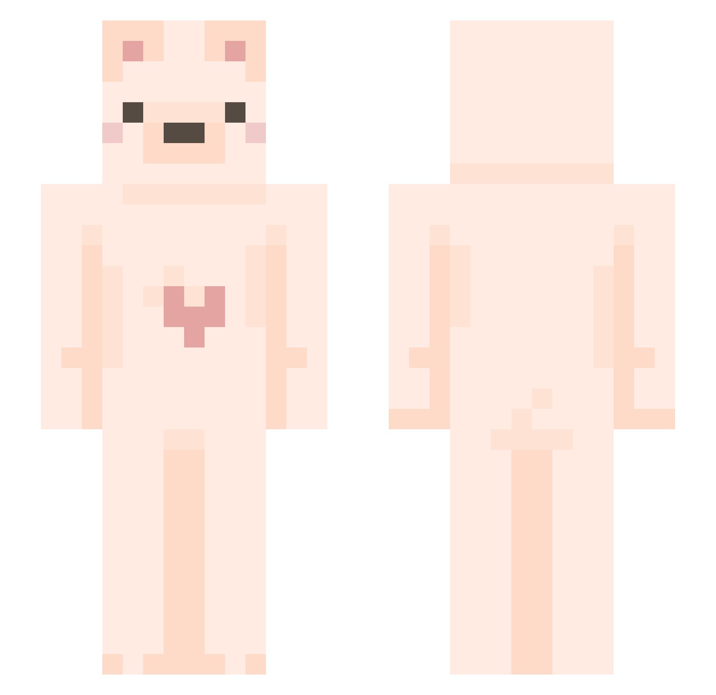 GabiMrowka Minecraft skin, front and back view