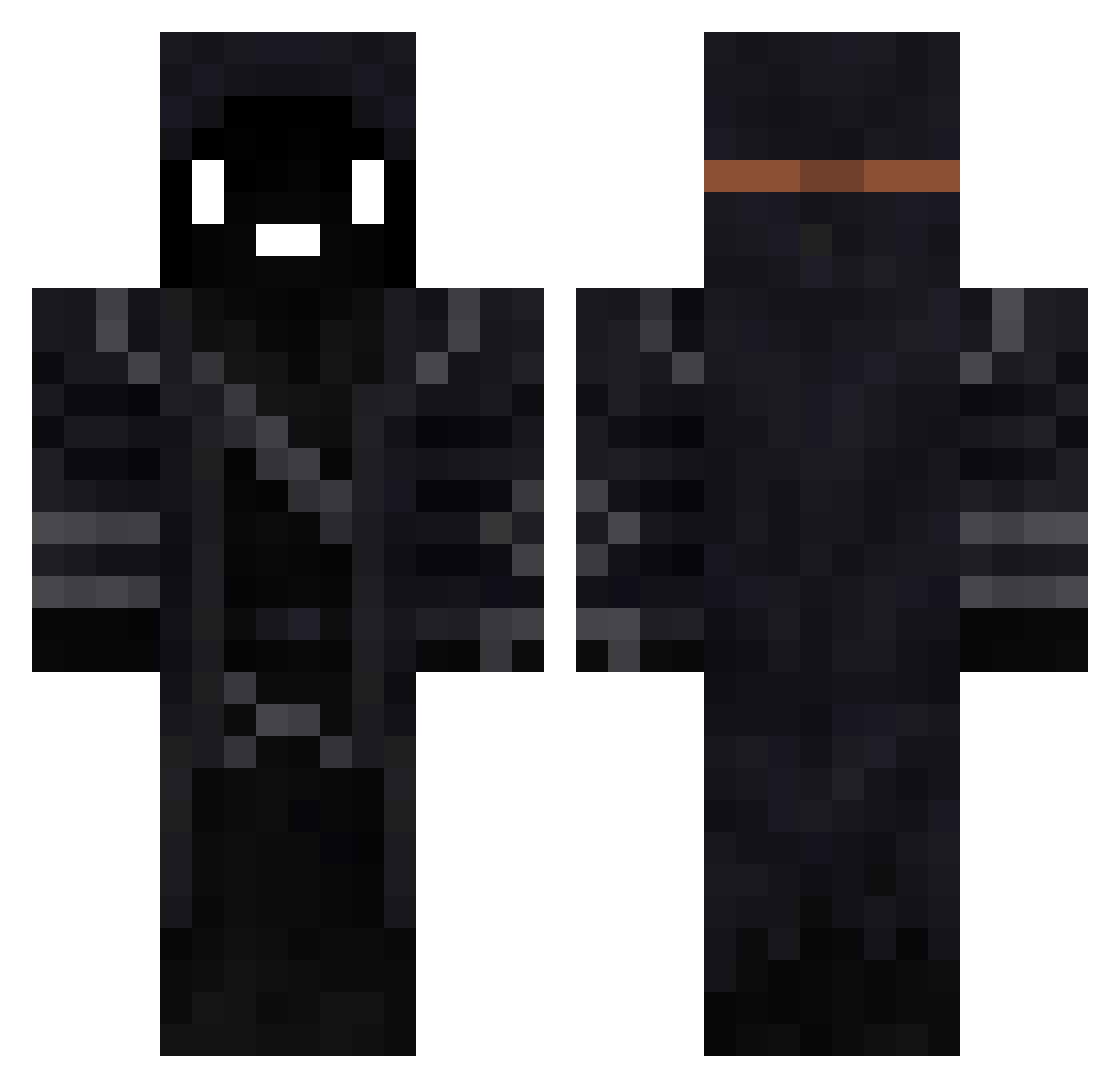 SigAx3 Minecraft skin, front and back view