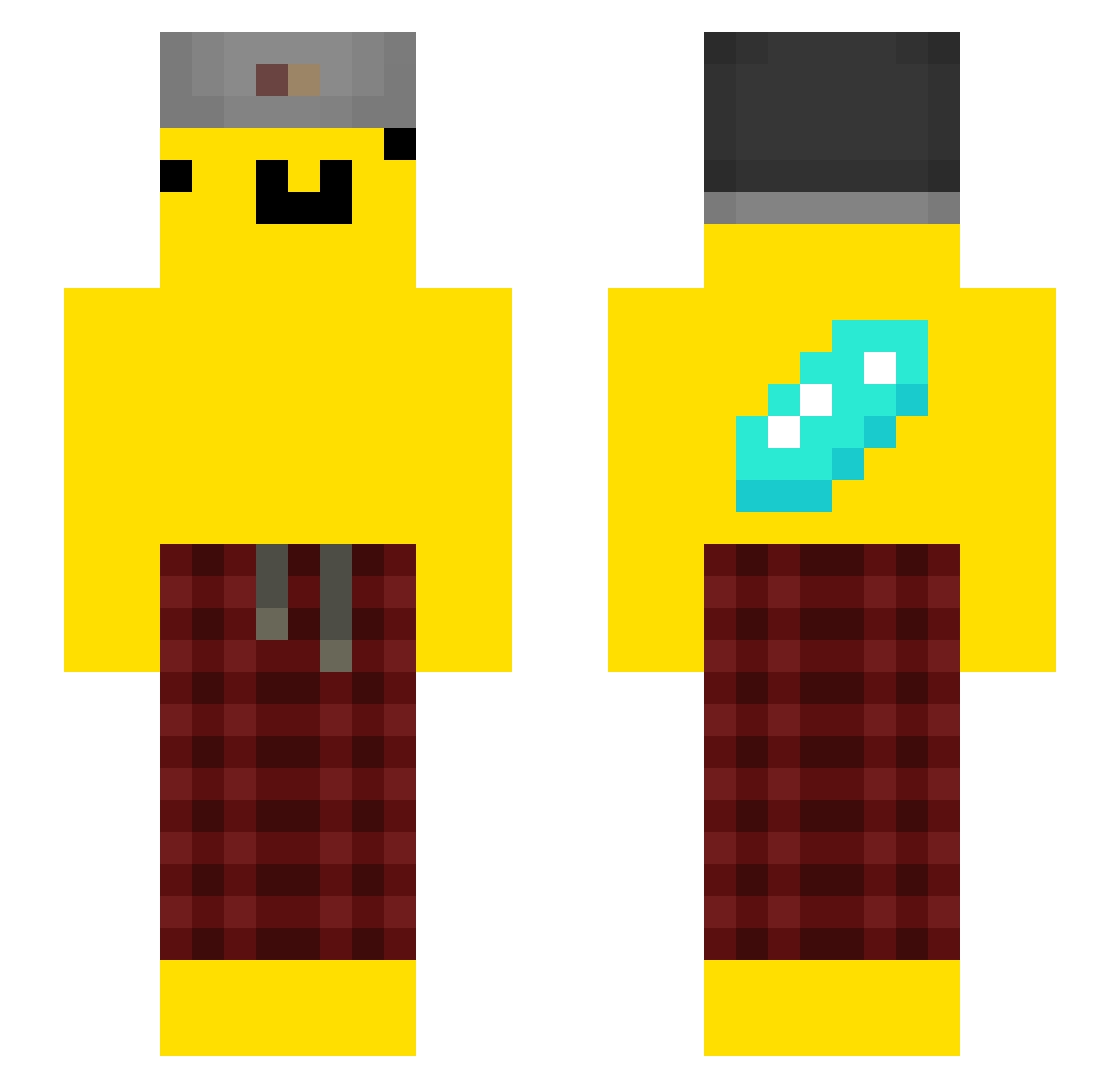 NLNickXon Minecraft skin, front and back view