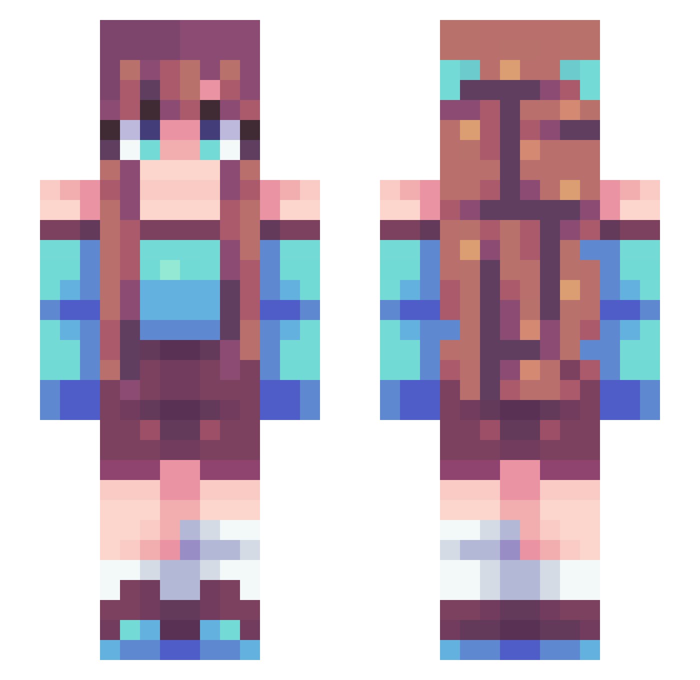 StrangeDays Minecraft skin, front and back view