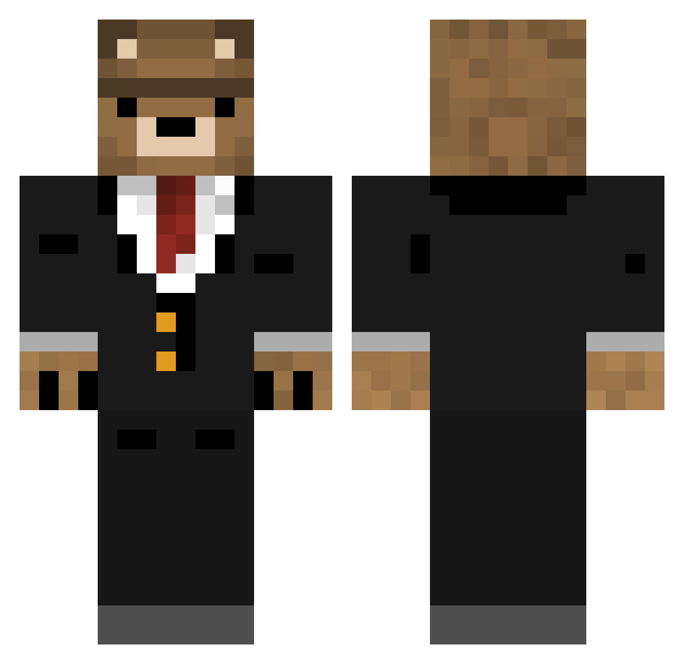 Revey Minecraft skin, front and back view