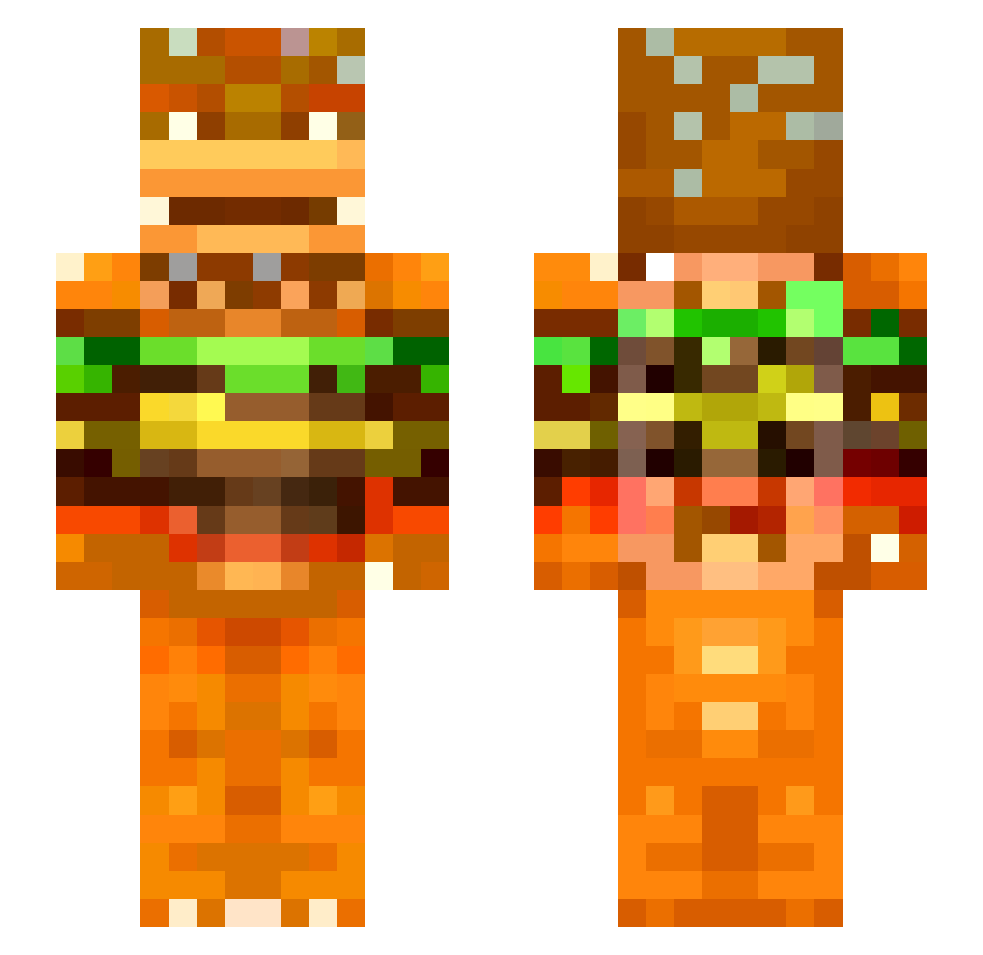 Telky Minecraft skin, front and back view
