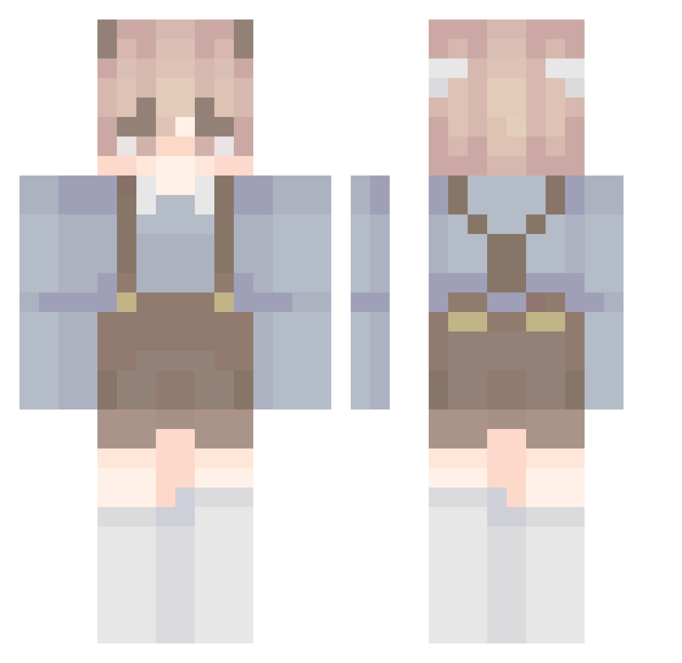 teddieluvs Minecraft skin, front and back view