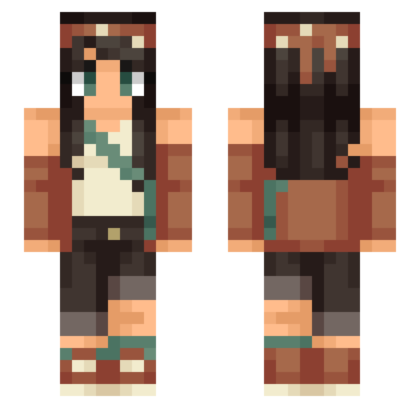 xKaitlin Minecraft skin, front and back view
