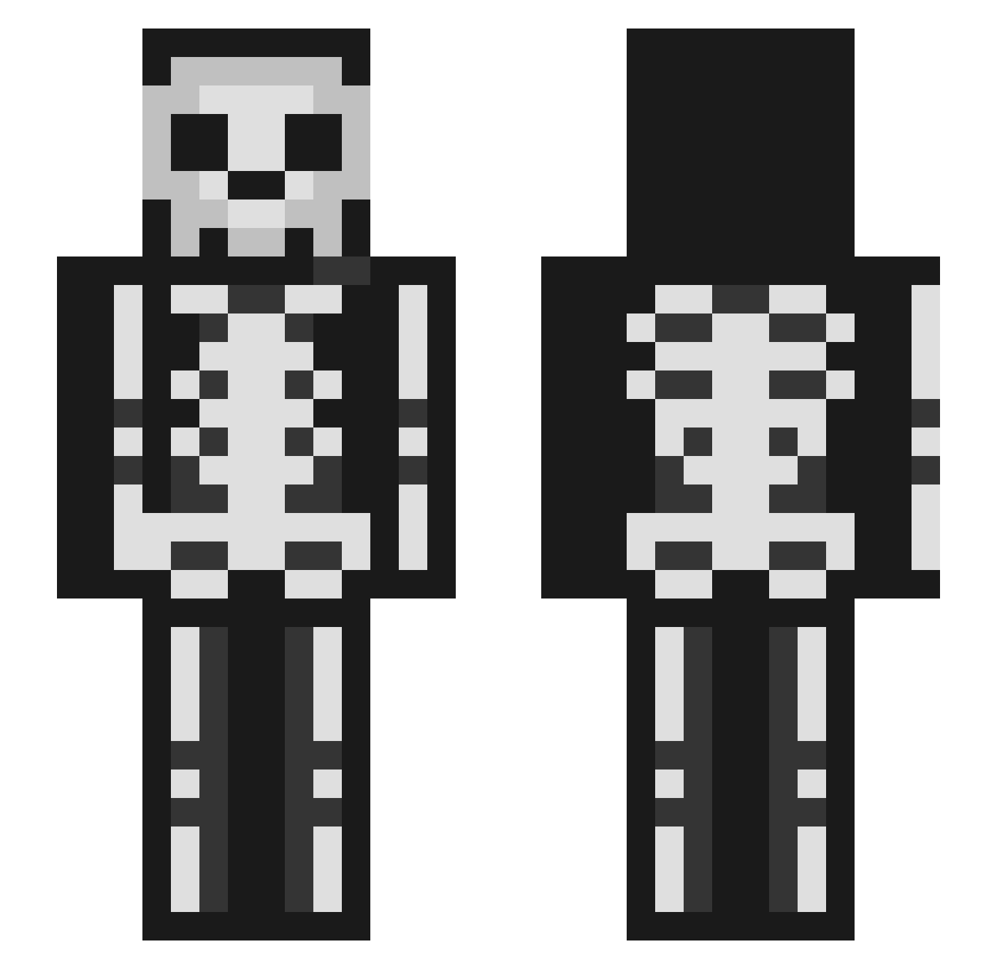 AcrylicDub Minecraft skin, front and back view