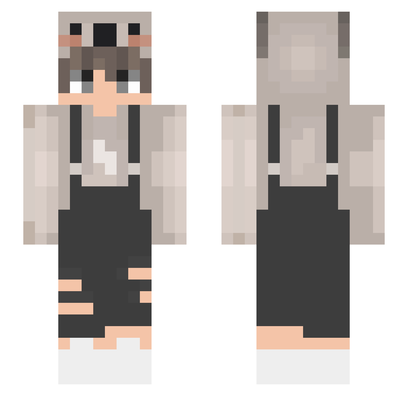 Nuxxeoz Minecraft skin, front and back view