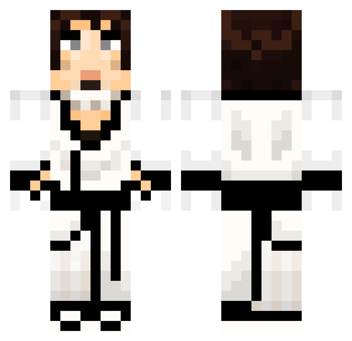 Shaewon Minecraft skin, front and back view