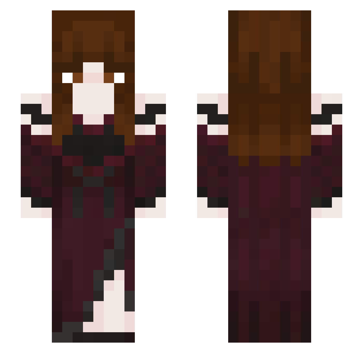 WildeBlumenwiese Minecraft skin, front and back view