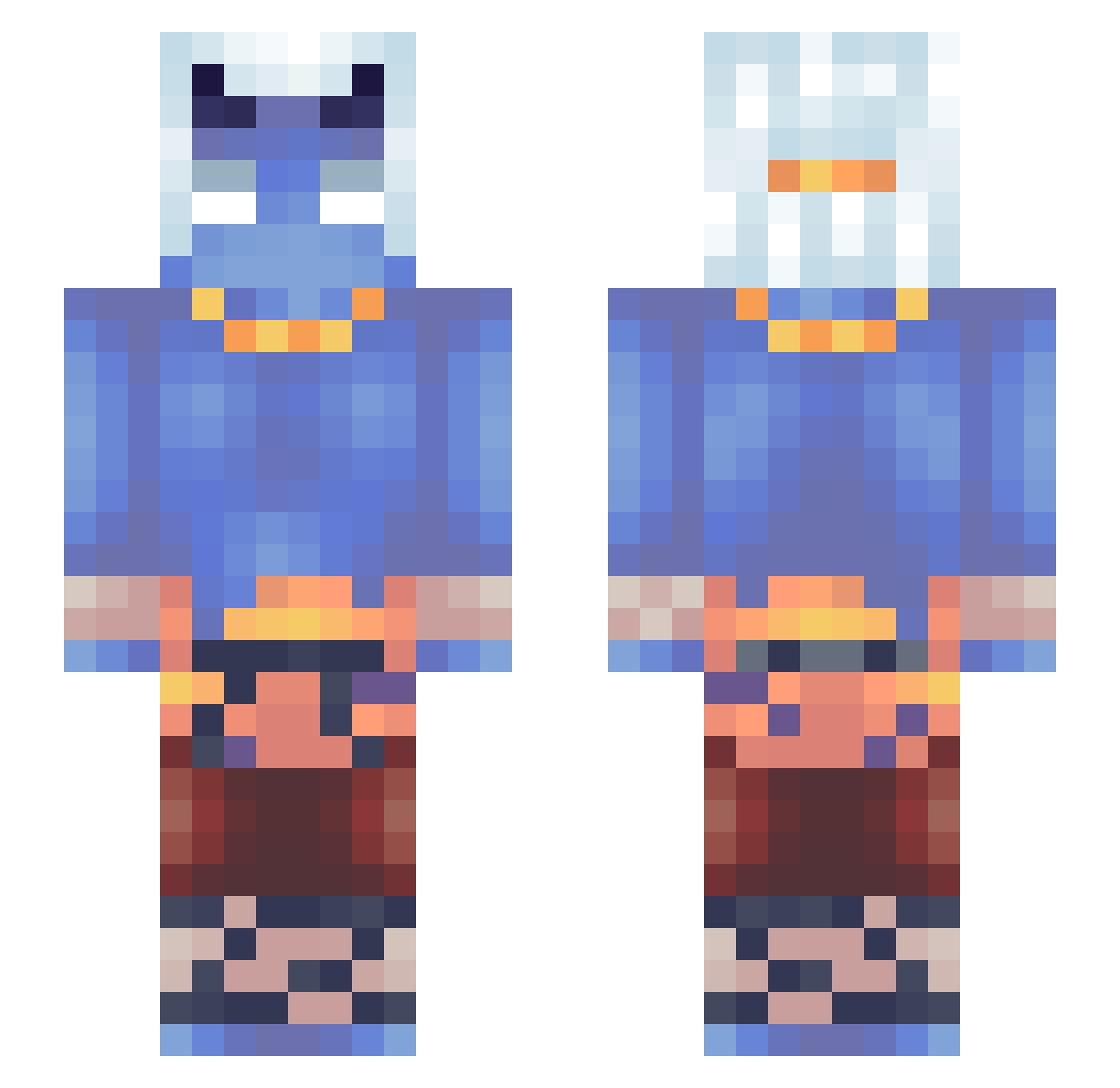 ImLivingToDie Minecraft skin, front and back view