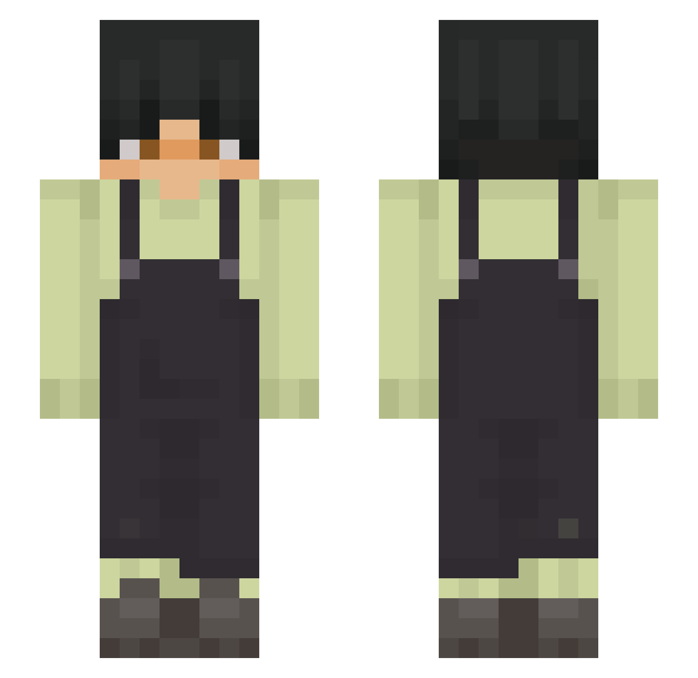 Tuac Minecraft skin, front and back view