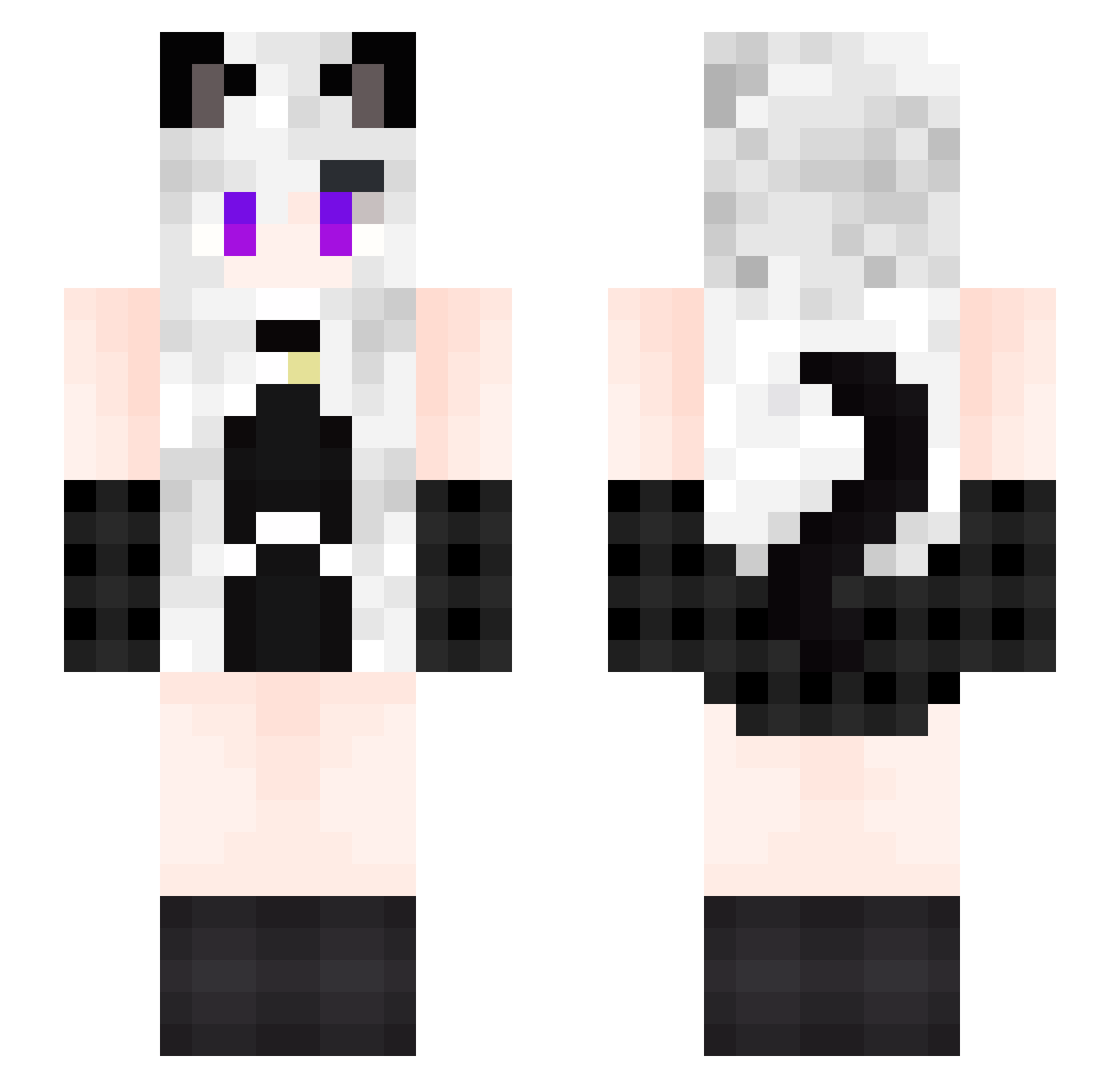 KYXJR Minecraft skin, front and back view