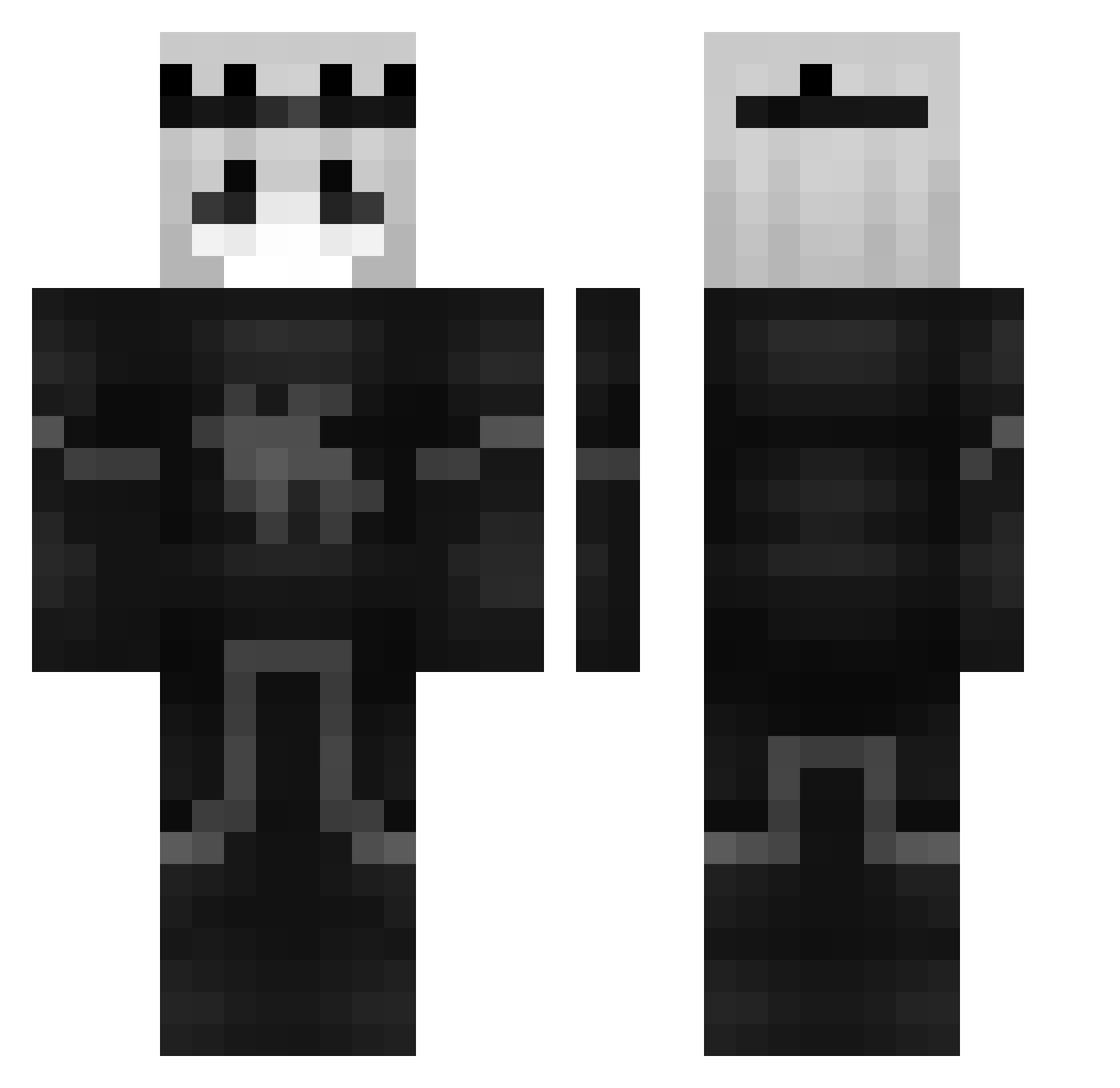 Wr4yx Minecraft skin, front and back view