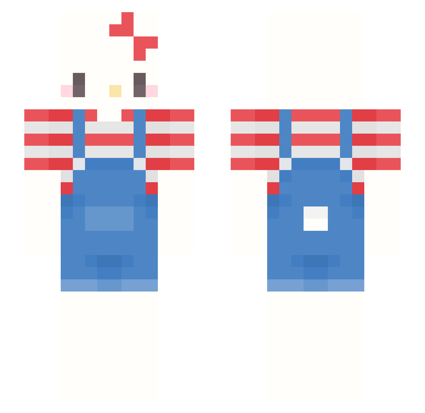 arawrah Minecraft skin, front and back view