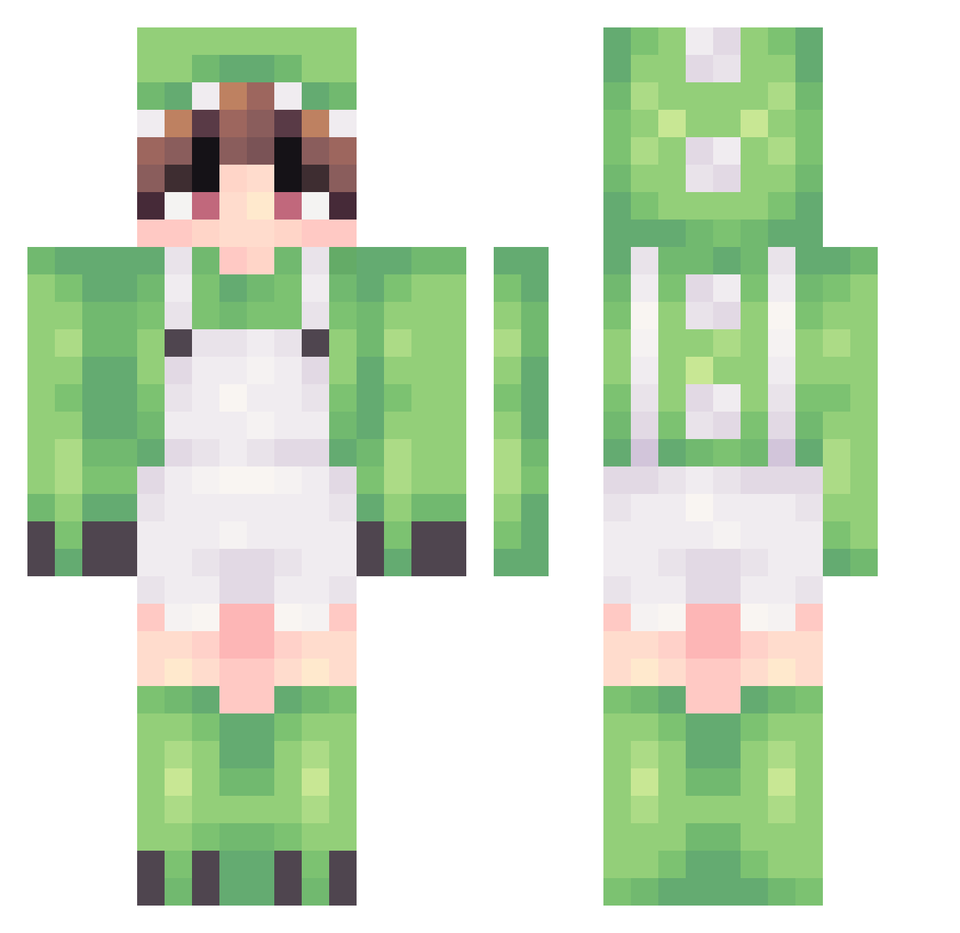 StrictlyRue Minecraft skin, front and back view