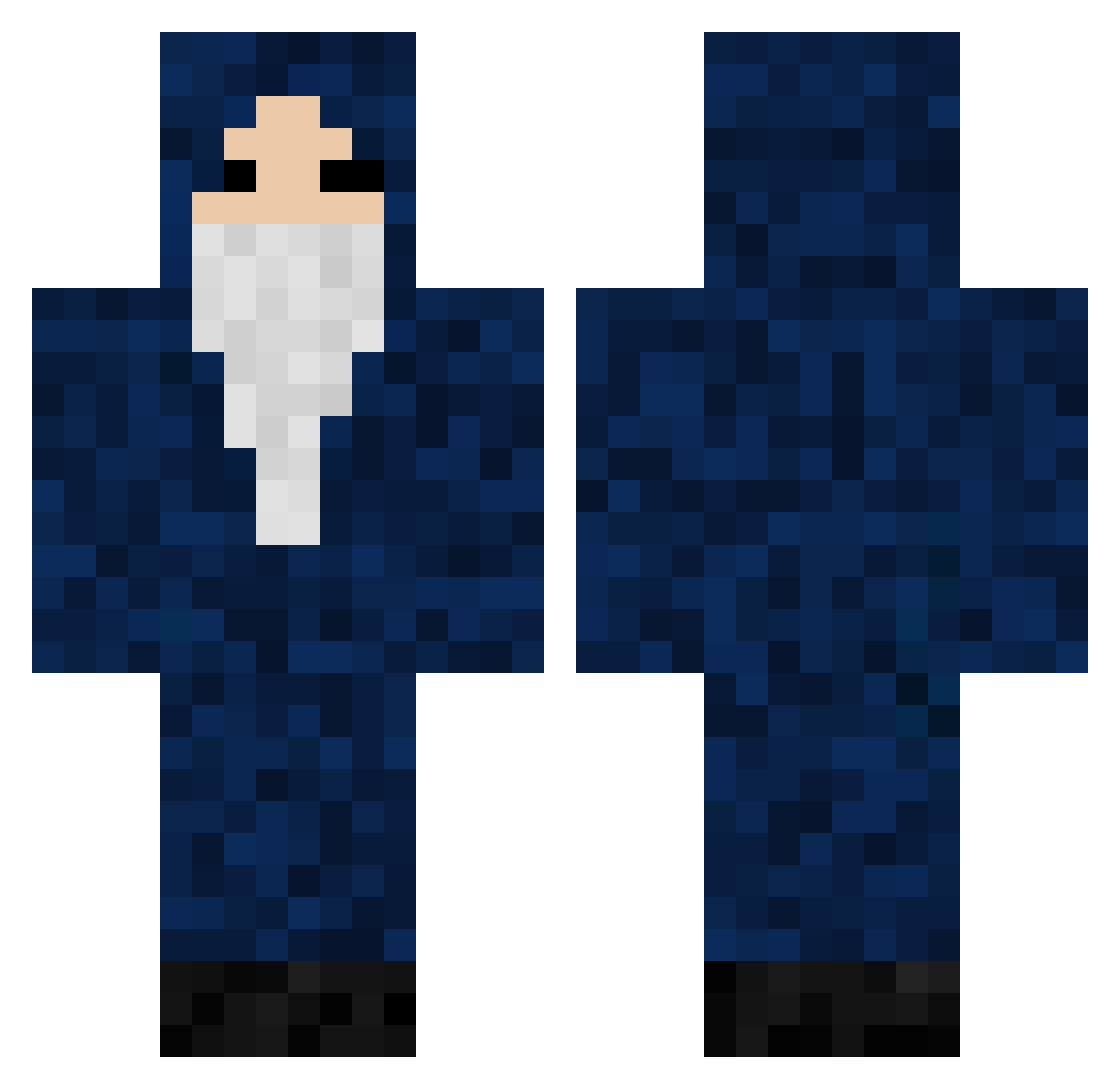 Wizrd505 Minecraft skin, front and back view