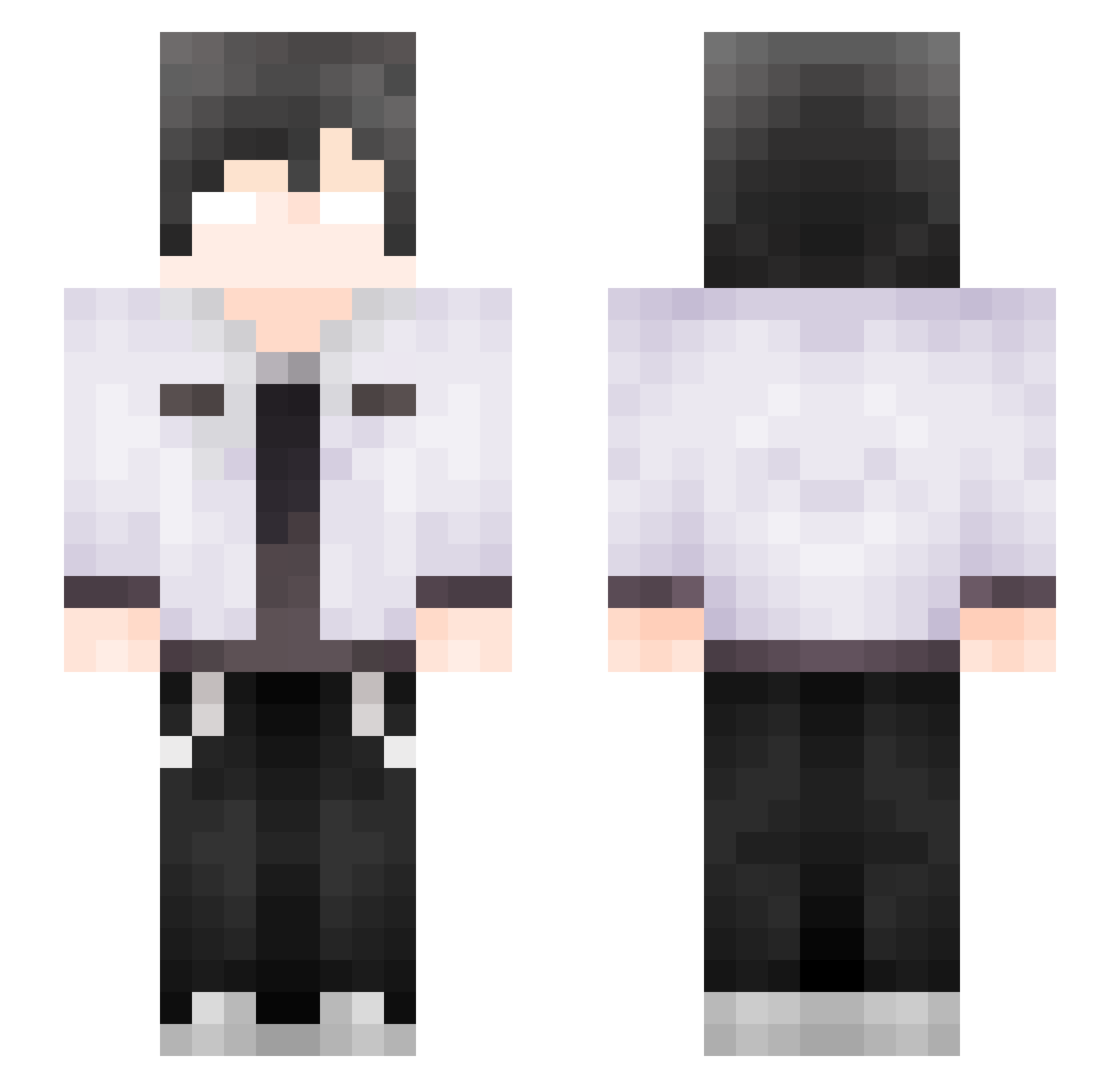 RedLang Minecraft skin, front and back view