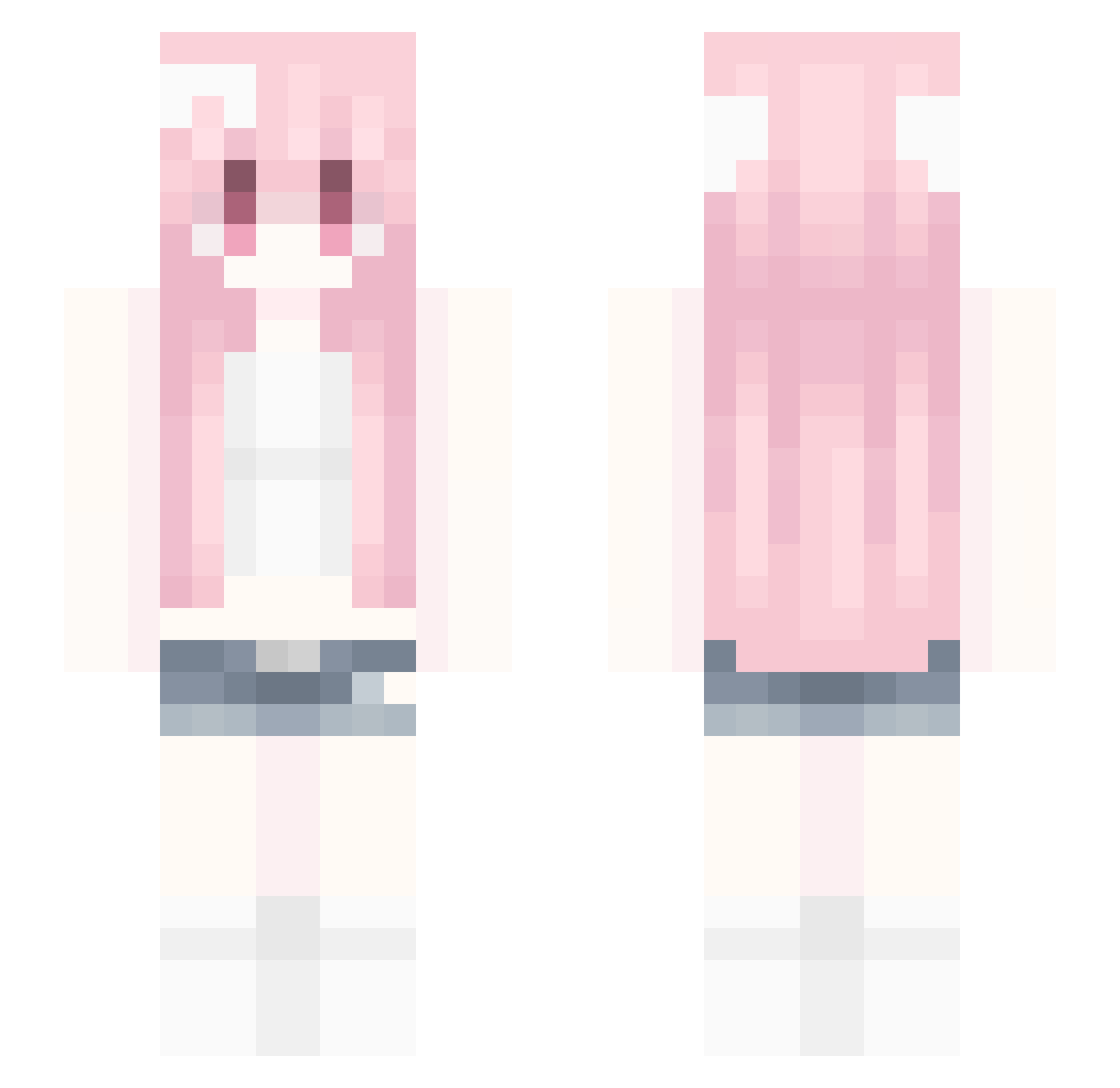 SN0WSOUL Minecraft skin, front and back view