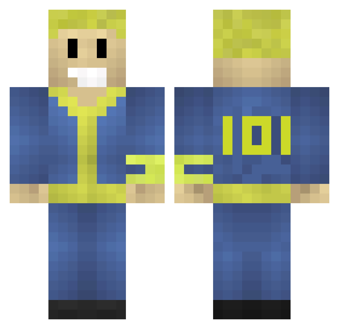 34SYP Minecraft skin, front and back view