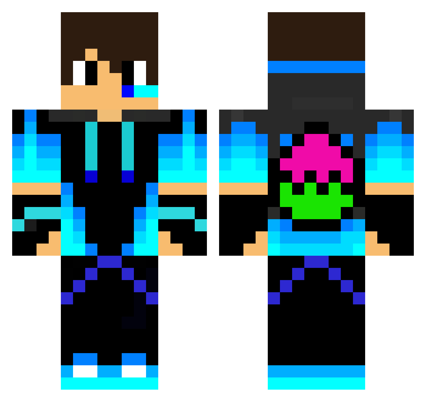 Sup3rcool05 Minecraft skin, front and back view