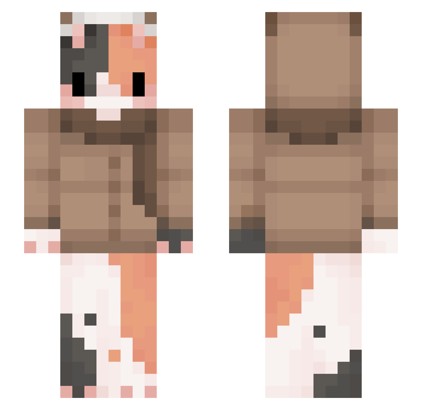 30Vup Minecraft skin, front and back view