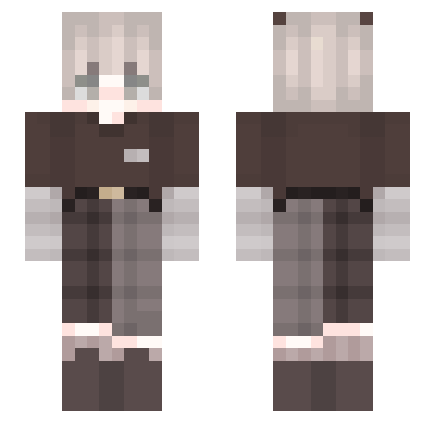 Skittelsia Minecraft skin, front and back view