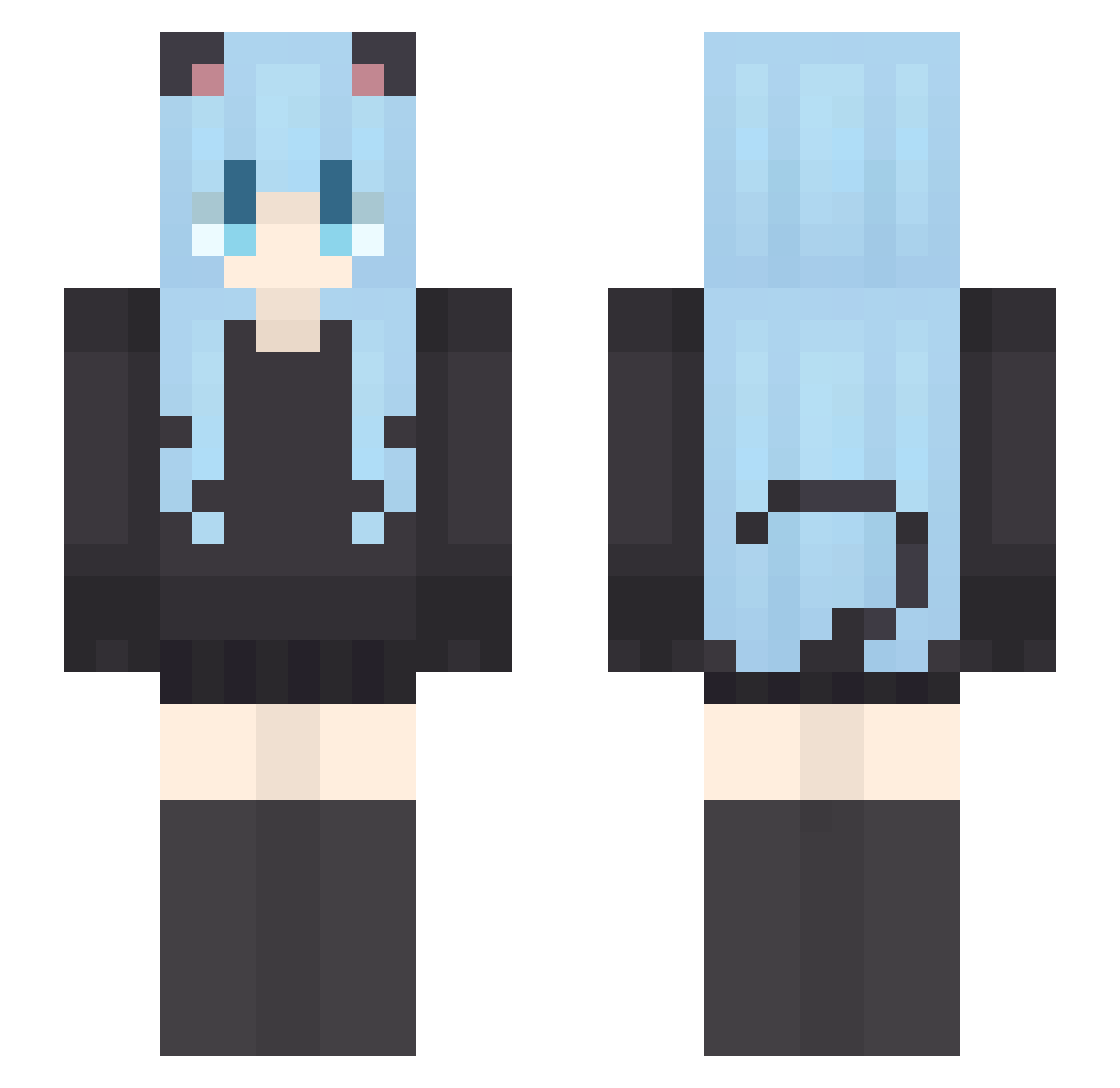 CHmoyan Minecraft skin, front and back view