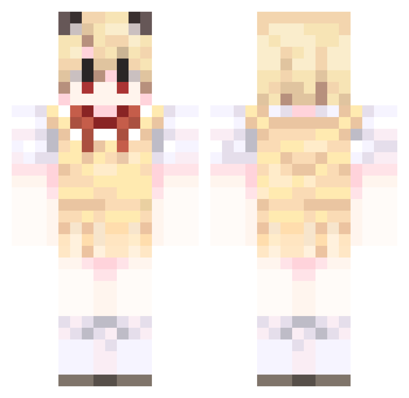 potyen Minecraft skin, front and back view