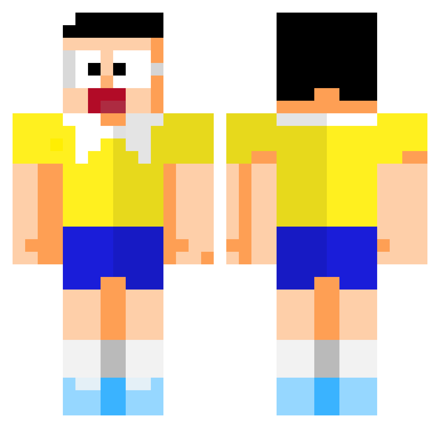 mnmktr Minecraft skin, front and back view