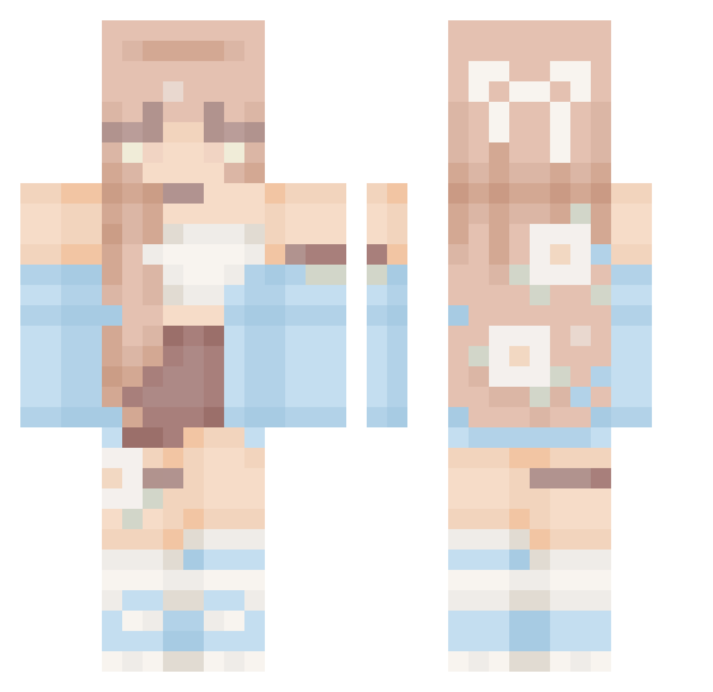 vixaa_ Minecraft skin, front and back view