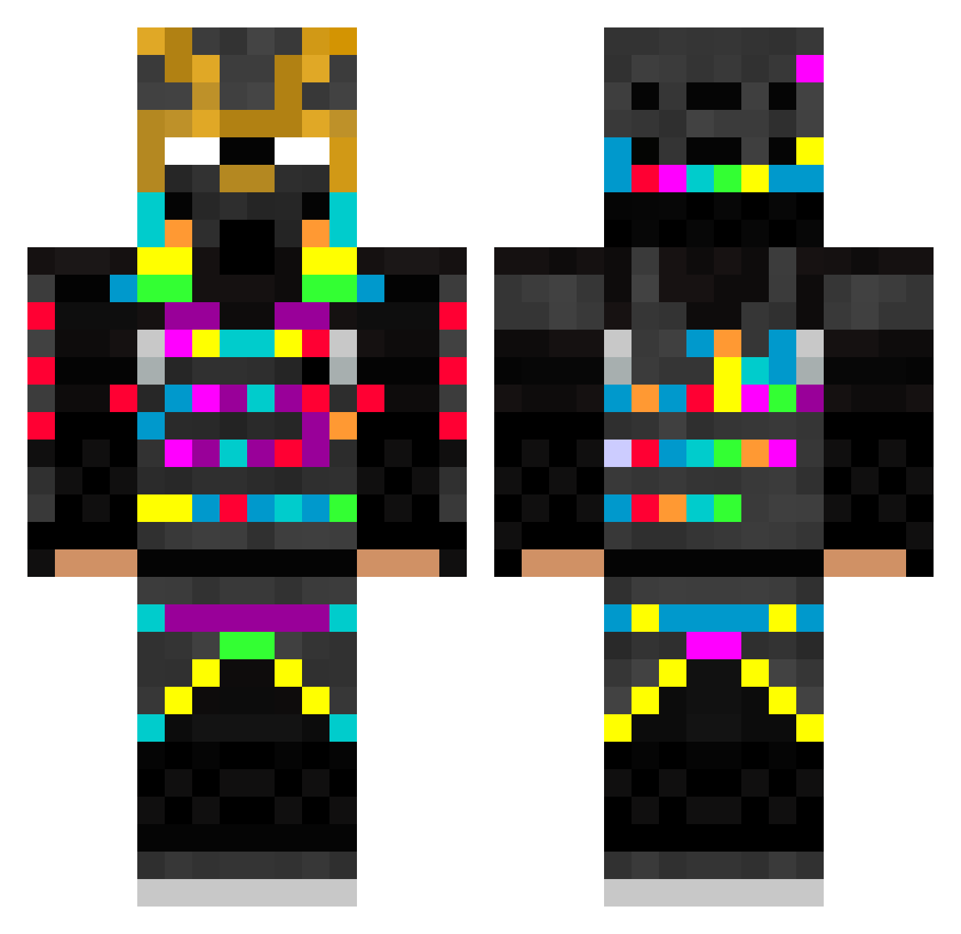 Tragical Minecraft skin, front and back view