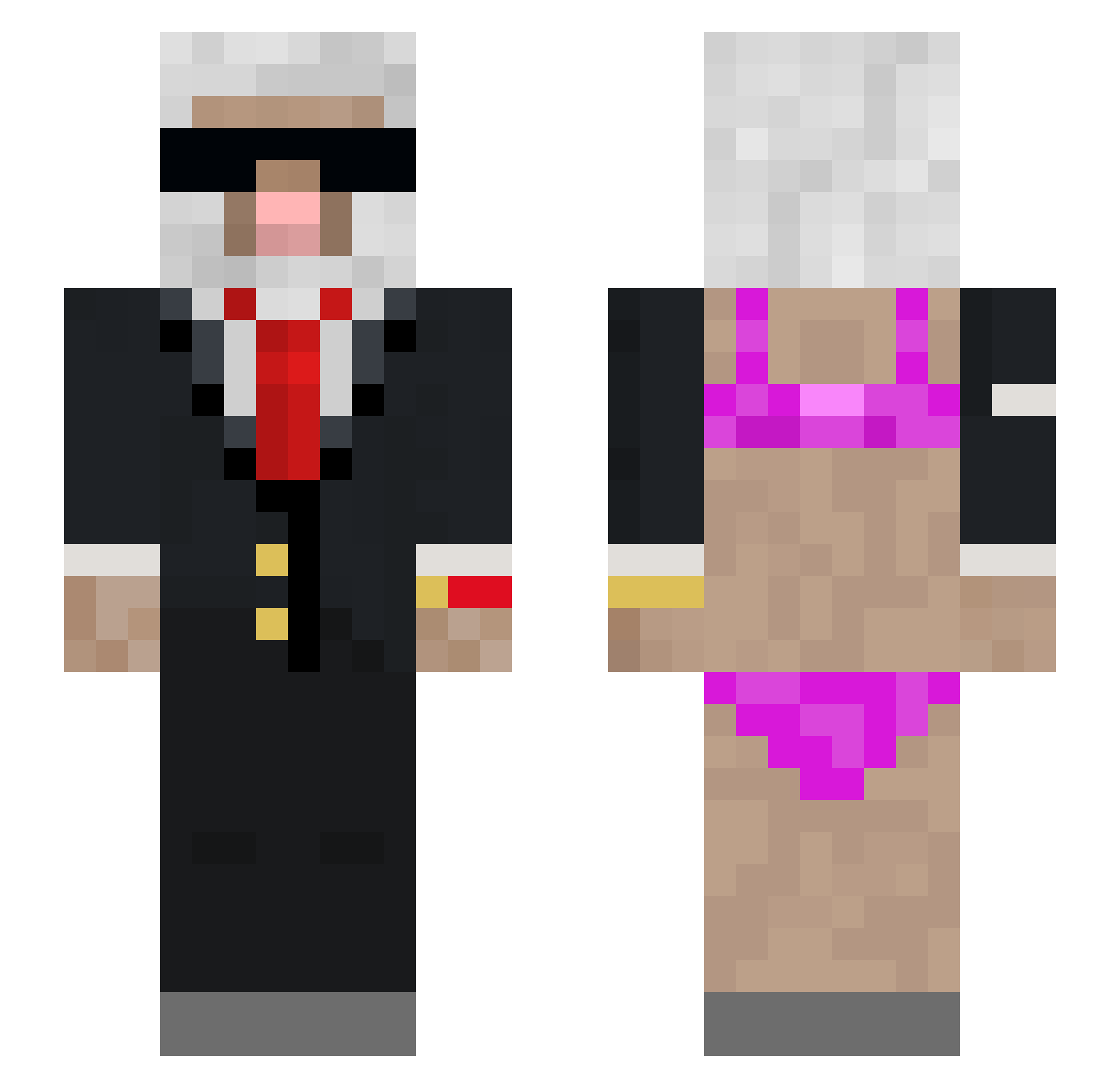 sSawii Minecraft skin, front and back view