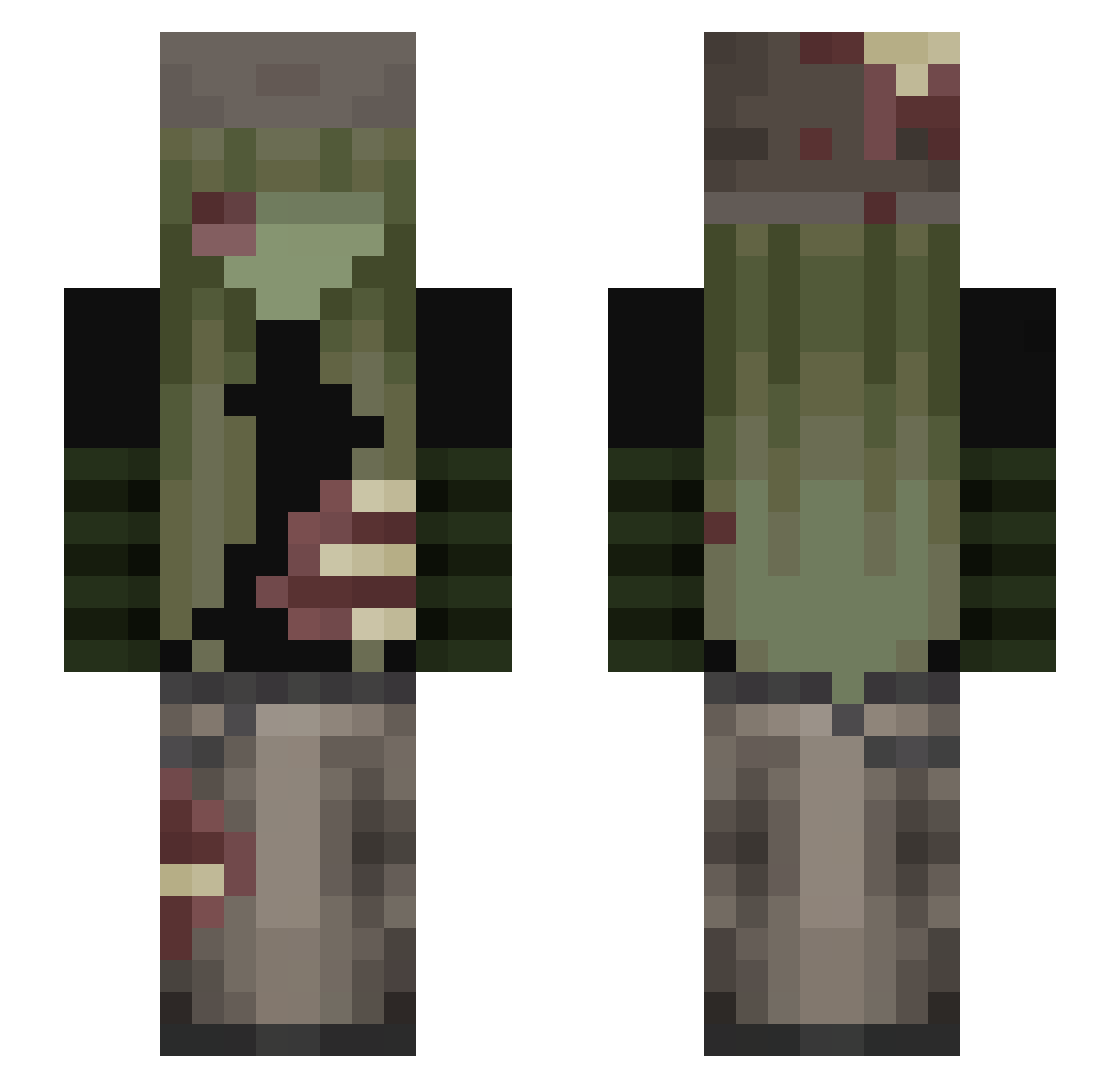 sfxdragonfly Minecraft skin, front and back view