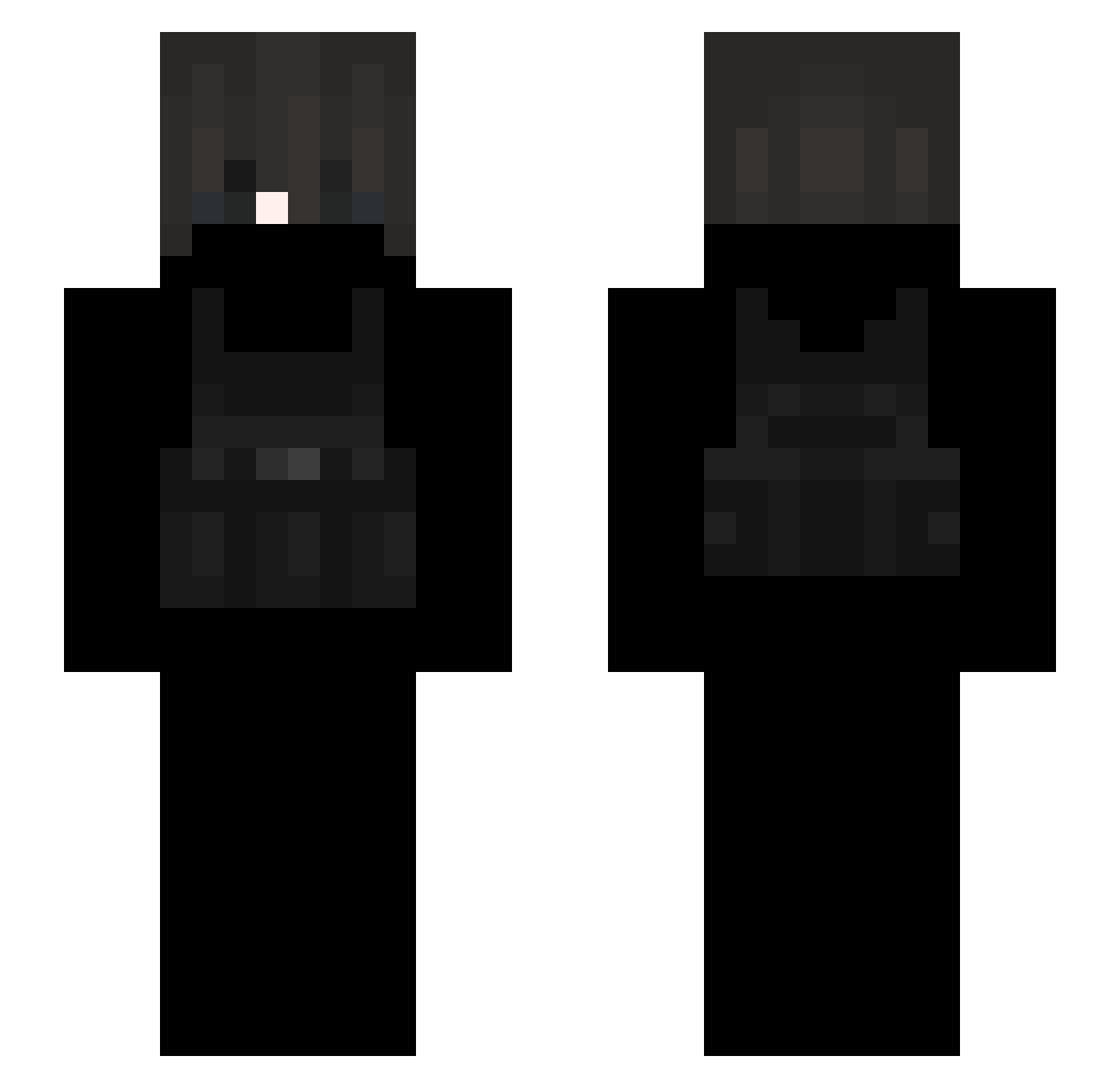 YouTube_EzCuE Minecraft skin, front and back view