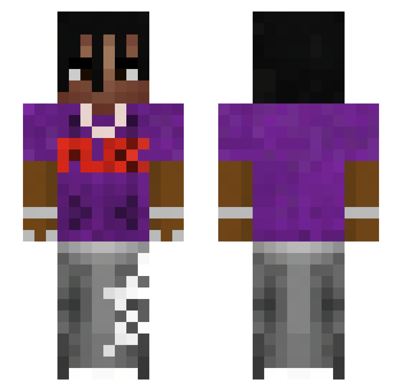 thoraxium Minecraft skin, front and back view