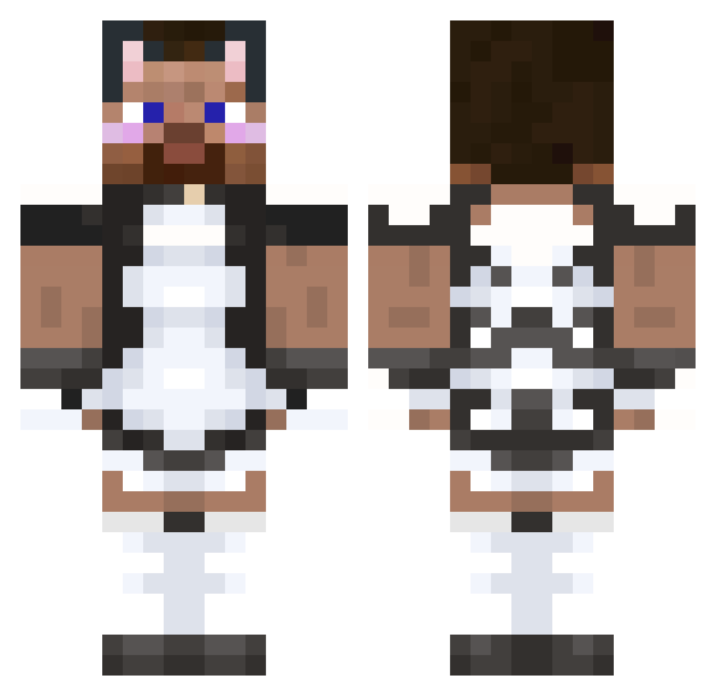 NoxusCZ Minecraft skin, front and back view