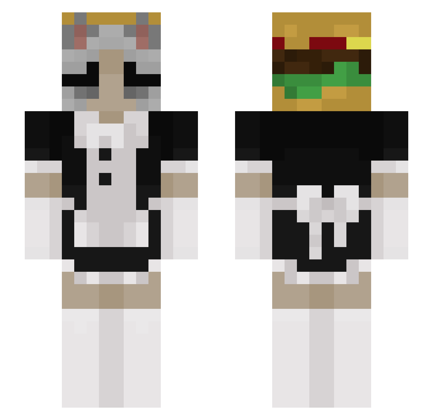 dietbeansx Minecraft skin, front and back view