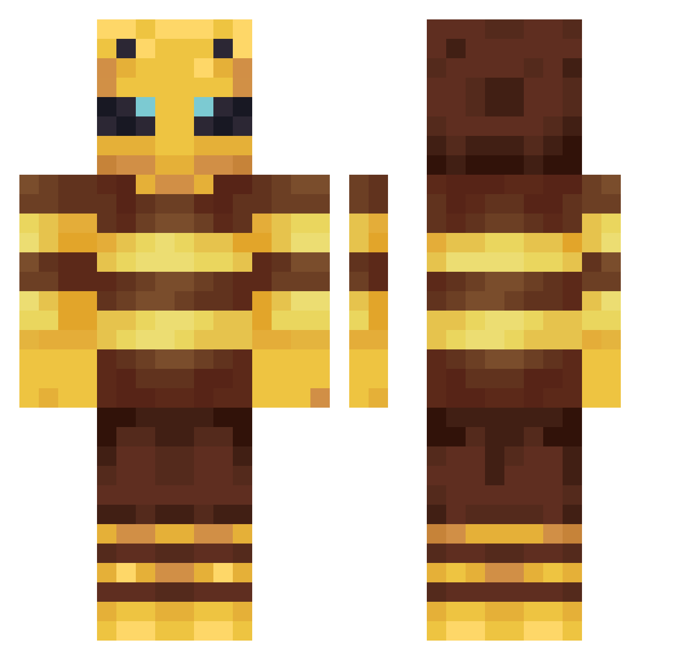 Alek117 Minecraft skin, front and back view