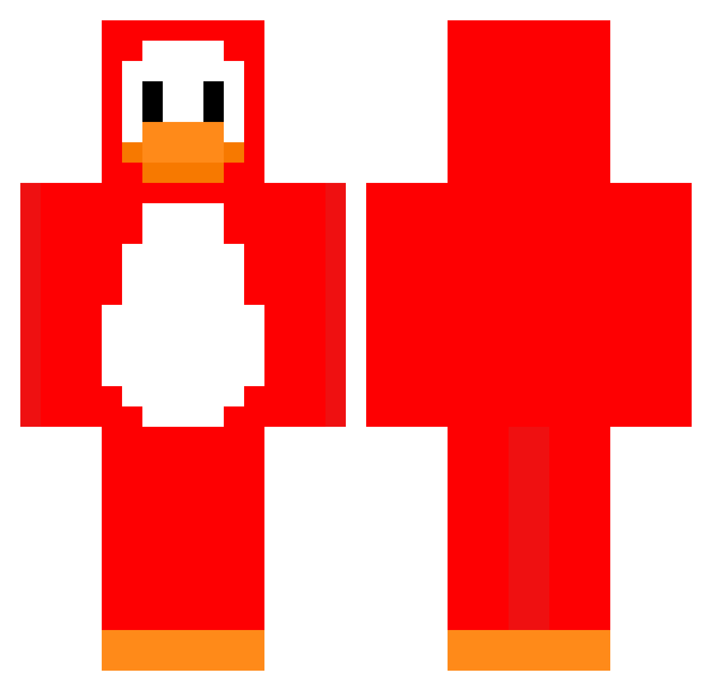 Loaches Minecraft skin, front and back view