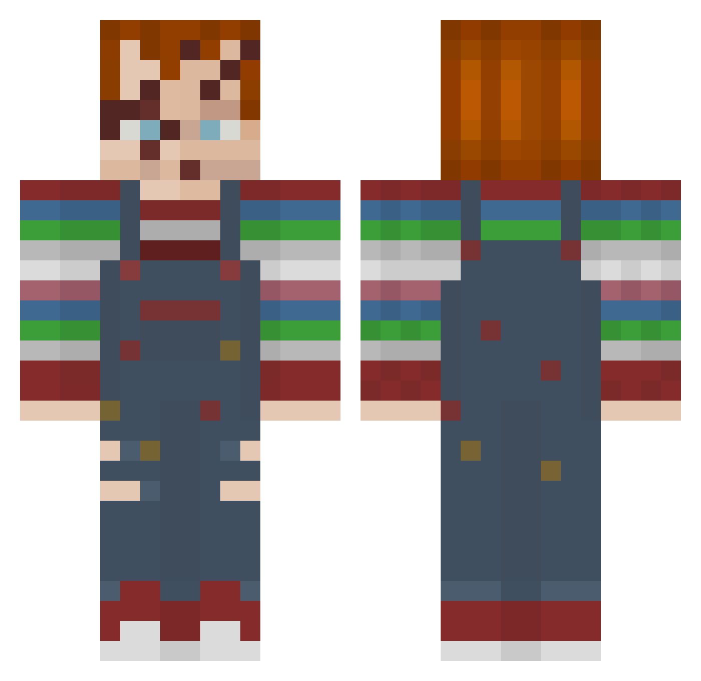 Dovge Minecraft skin, front and back view