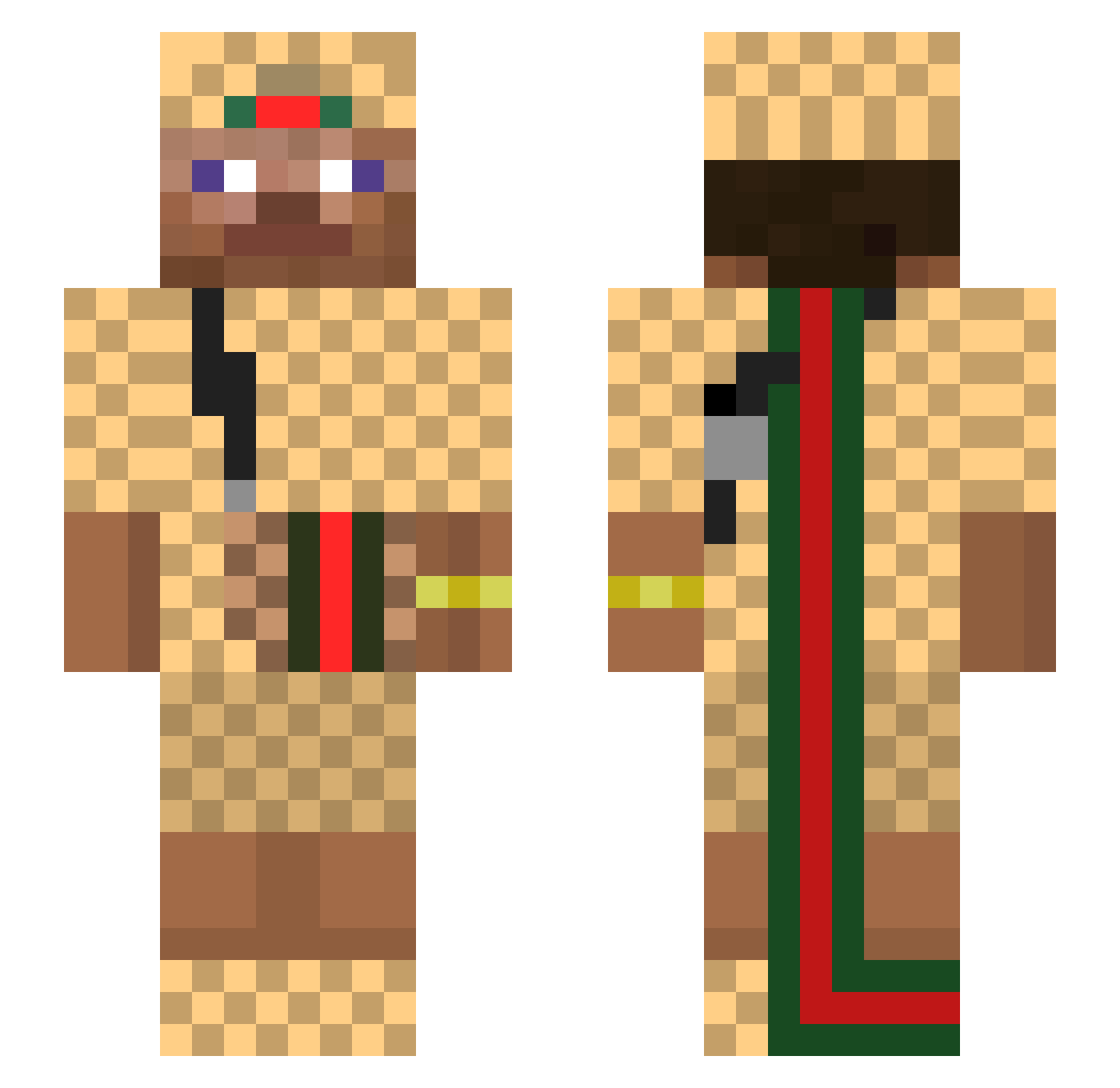 Yusee Minecraft skin, front and back view