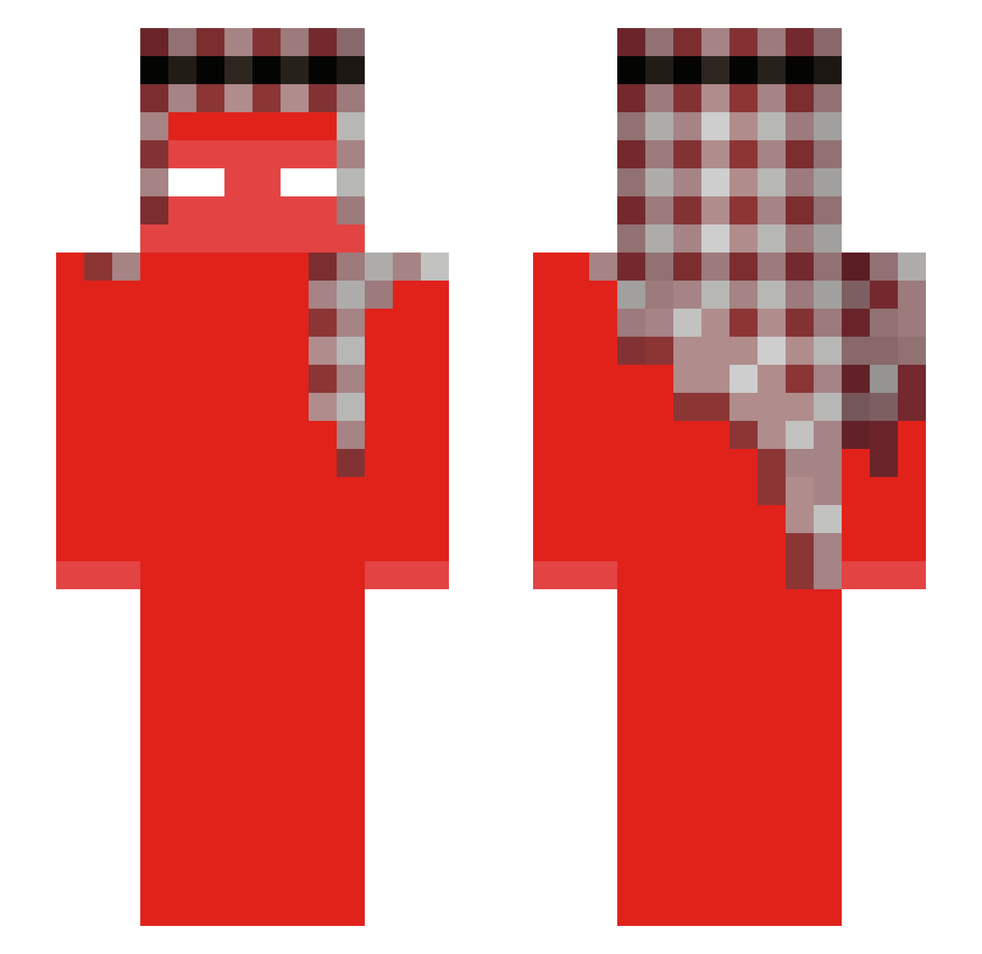 Zylx7 Minecraft skin, front and back view
